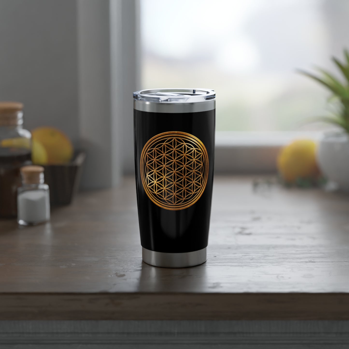 BLUME DES LEBENS ANTIK GOLD OPTIK • Thermo-Reisebecher XL • 590 ml • Tumbler Vagabond