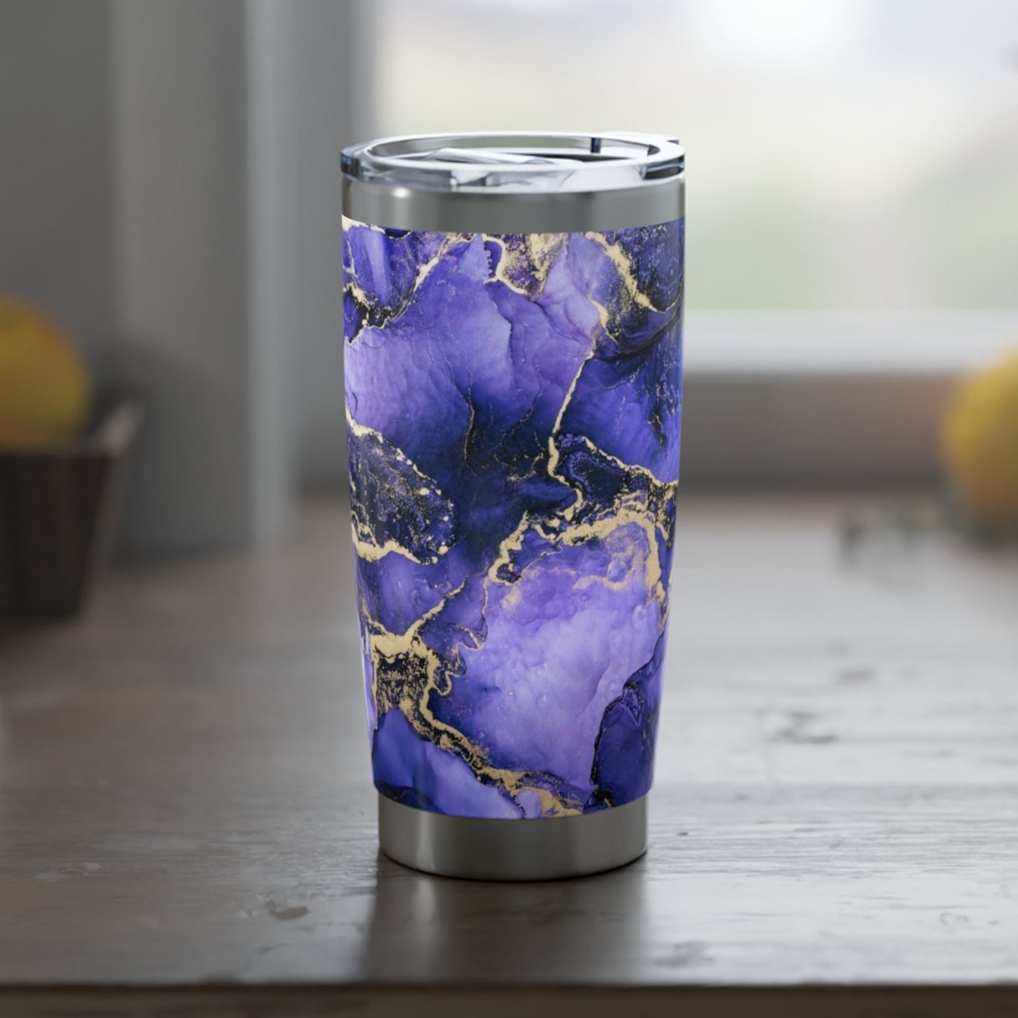 MARMOR VIOLET GOLDENE ADERN • Thermo-Reisebecher XL • 590 ml • Tumbler Vagabond