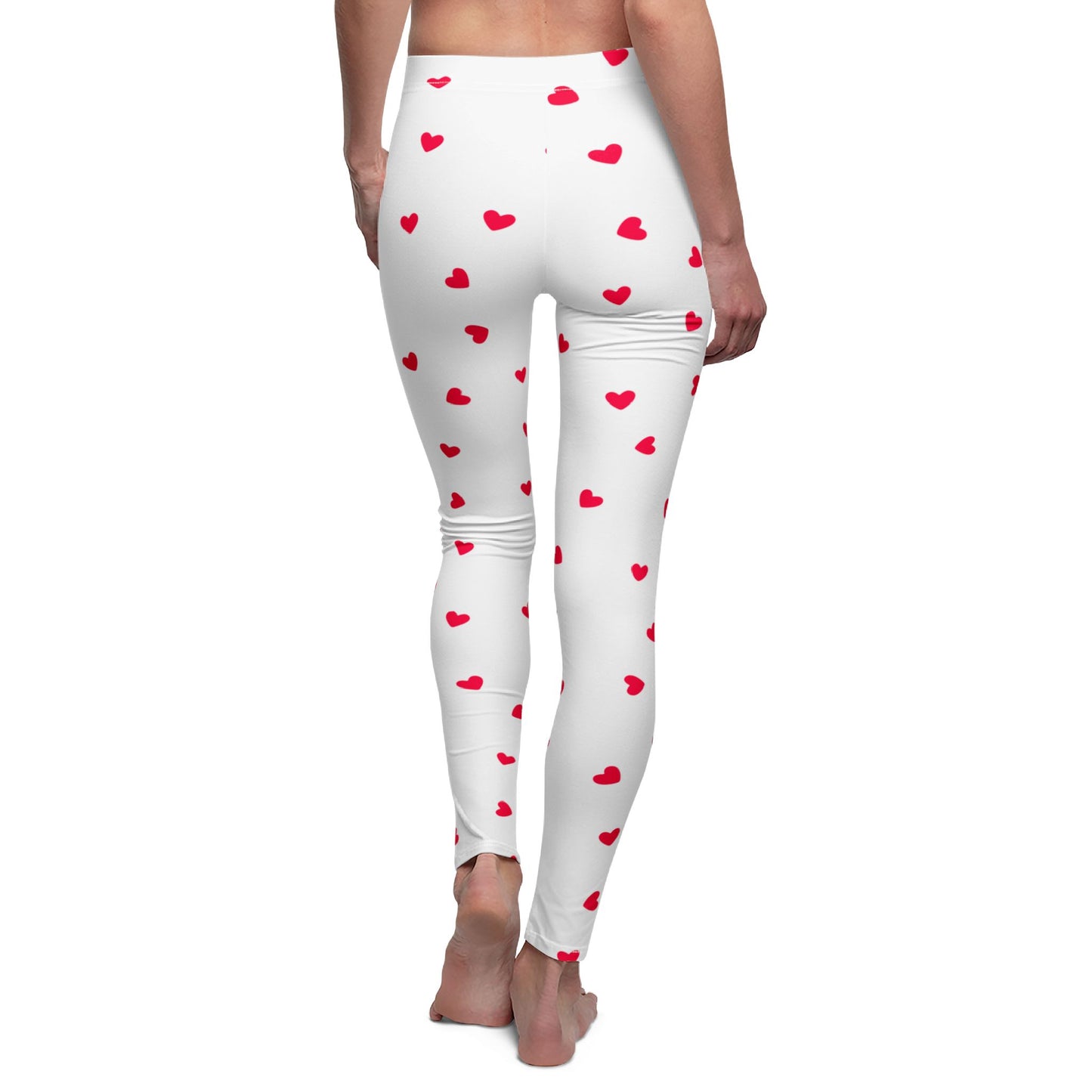 HERZCHEN LEGGINS HERZ BILD MUSTER LOVE MOTIV • Niedlich süße Damen Leggins Weiss • Beste Leggings für Sport & Freizeit