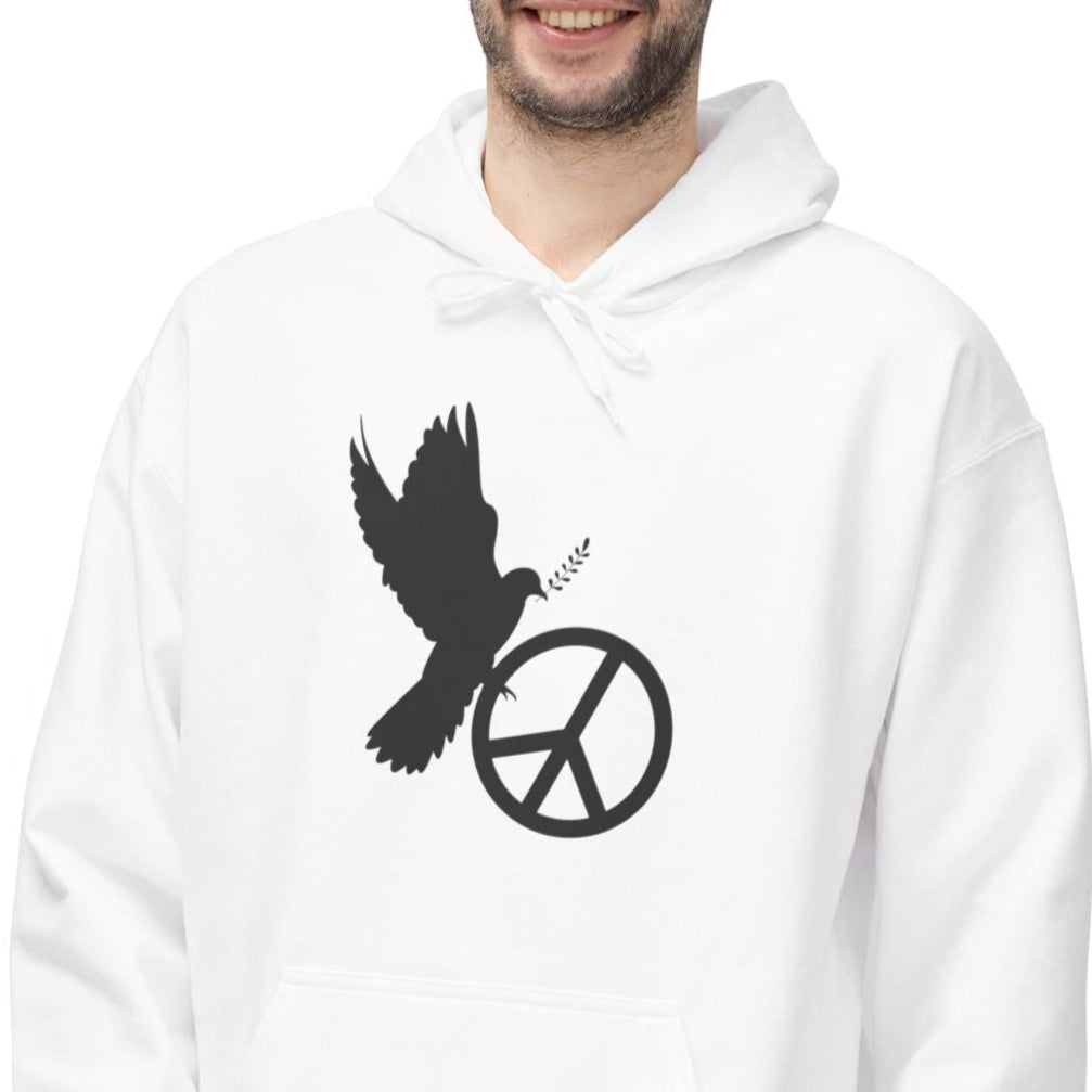 FRIEDENSTAUBE PEACE ZEICHEN FRIEDENSMOTIV FRIEDENSBOTSCHAFT • Kuschelweicher Hoodie für Damen & Herren • Baumwolle 🌿