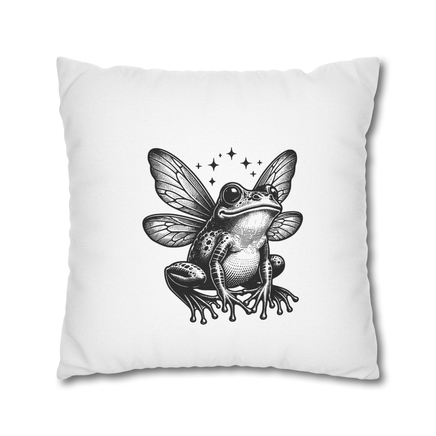 FROSCH LIBELLE VINTAGE • Deko Kissenbezug mit Reißverschluss Quadratisch Weiß