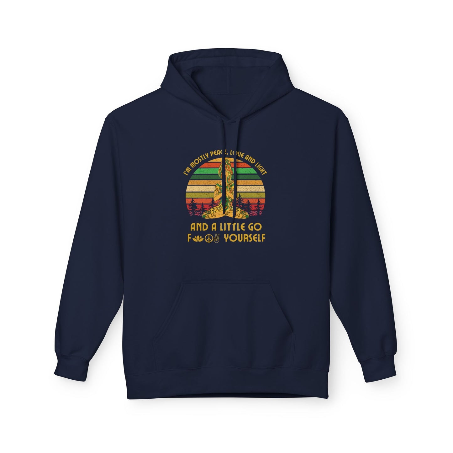 MOSTLY PEACE LOVE & LIGHT • Lustiger Spruch Yoga Humor • Hoodie für Damen & Herren Kuschelpullover • Baumwolle 🌿