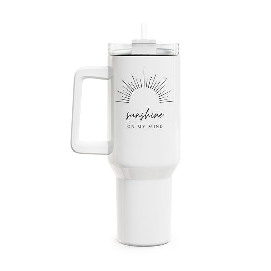 SUNSHINE ON MY MIND • Tumbler mit Henkel & Strohhalm • XXL Reisebecher 1,2L