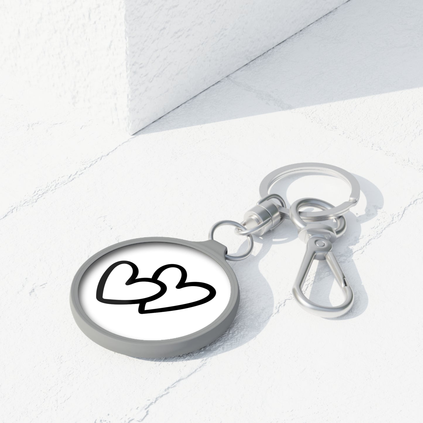 HERZEN ZWEI VERLIEBTE LOVE LIEBESBEWEIS • Edler Luxus Schlüsselanhänger mit Karabiner für Frauen & Männer