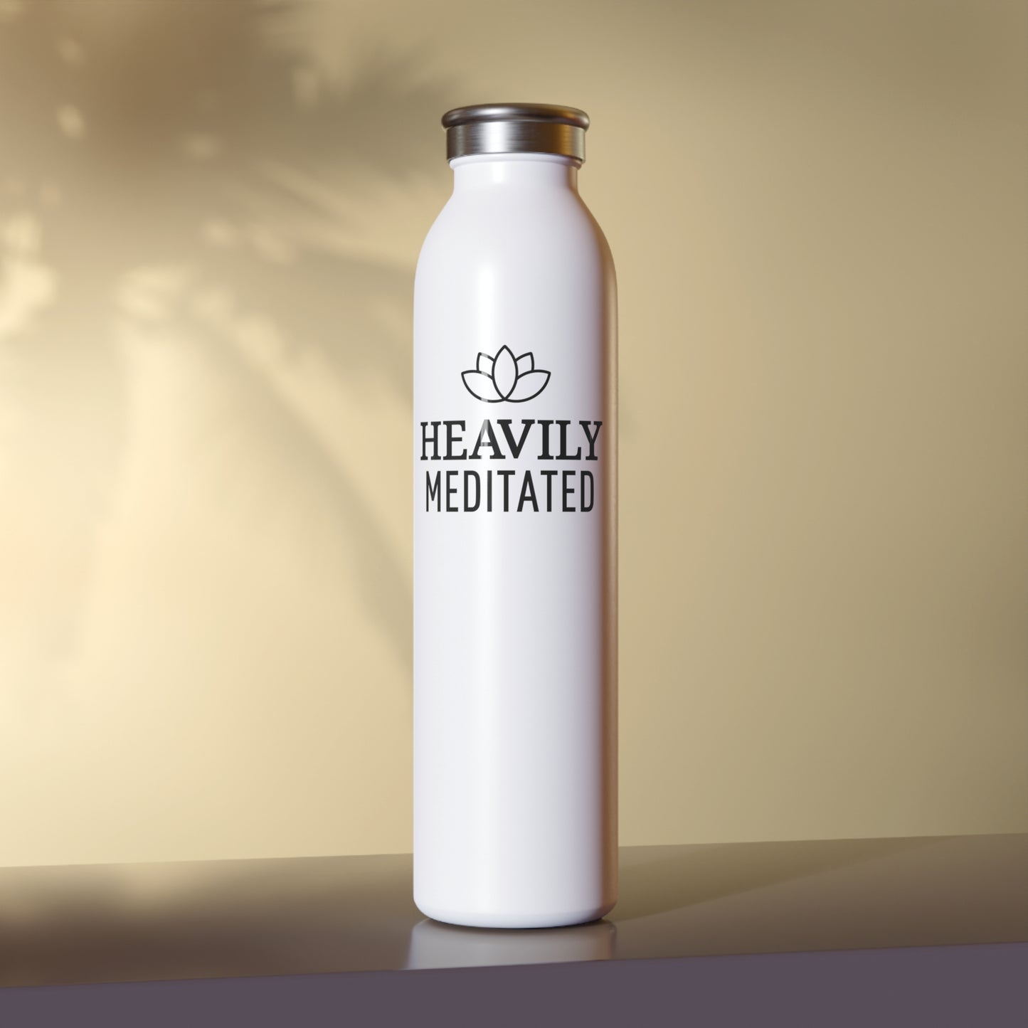 HEAVILY MEDITATED • YOGA LOTUSBLÜTE • Edelstahl Thermosflasche SLIM • 600 ml - YOGA SANTA
