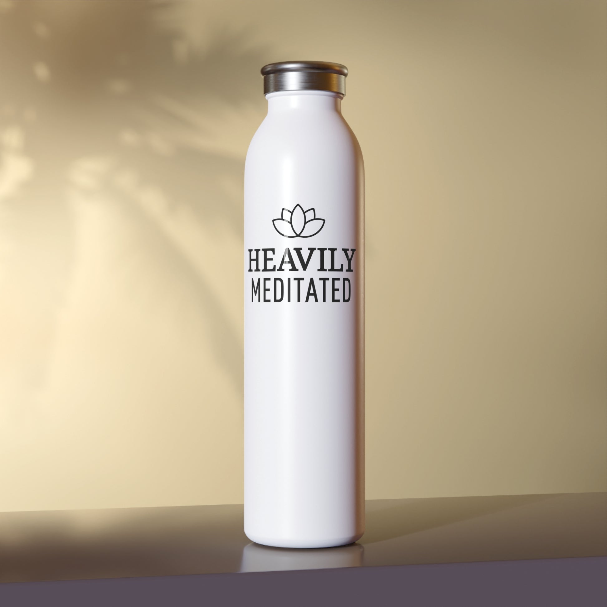 HEAVILY MEDITATED • YOGA LOTUSBLÜTE • Edelstahl Thermosflasche SLIM • 600 ml - YOGA SANTA