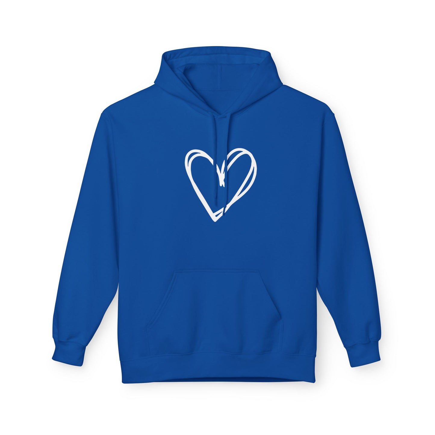 HERZ BILD HERZCHEN ZEICHNUNG NIEDLICH SÜß • Fleece Hoodie Kuschelweich für Damen & Herren • Baumwolle 🌿