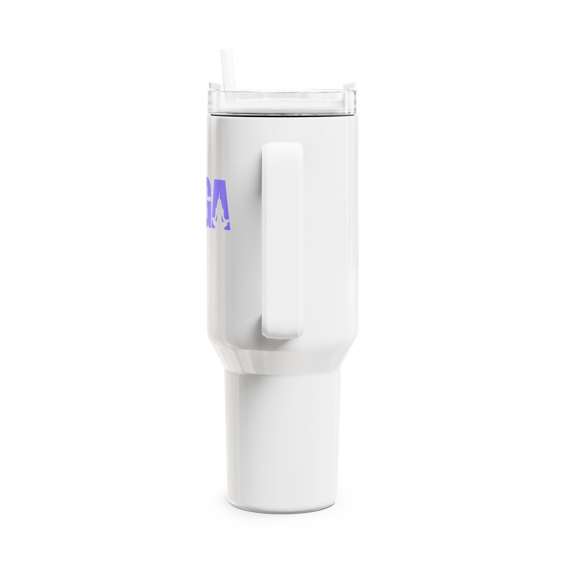 YOGA SCHRFITZUG YOGA POSEN ASANAS lila violet • Tumbler mit Henkel & Strohhalm • XXL Reisebecher 1,2L - YOGA SANTA