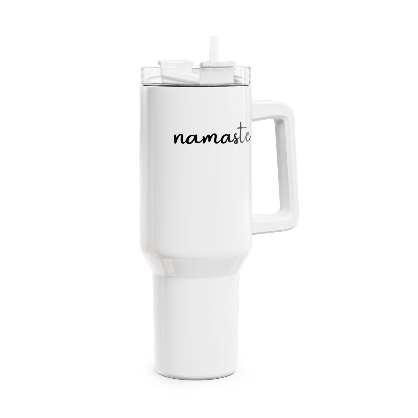 NAMASTE YOGA REDEWENDUNG SPRUCH • Tumbler mit Henkel & Strohhalm • XXL Reisebecher 1,2L