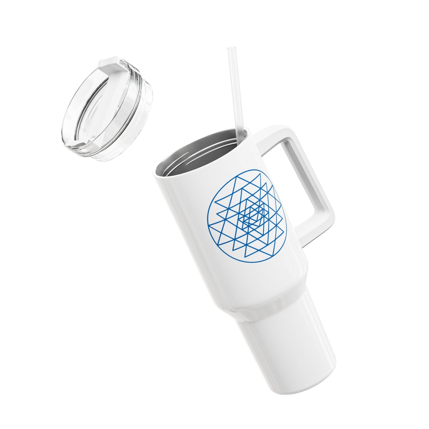 Sri Yantra Symbol BLAU - Hinduismus Tantra - Spirituelle Erleuchtung, Harmonie Tumbler • XXL Reisebecher 1,2L