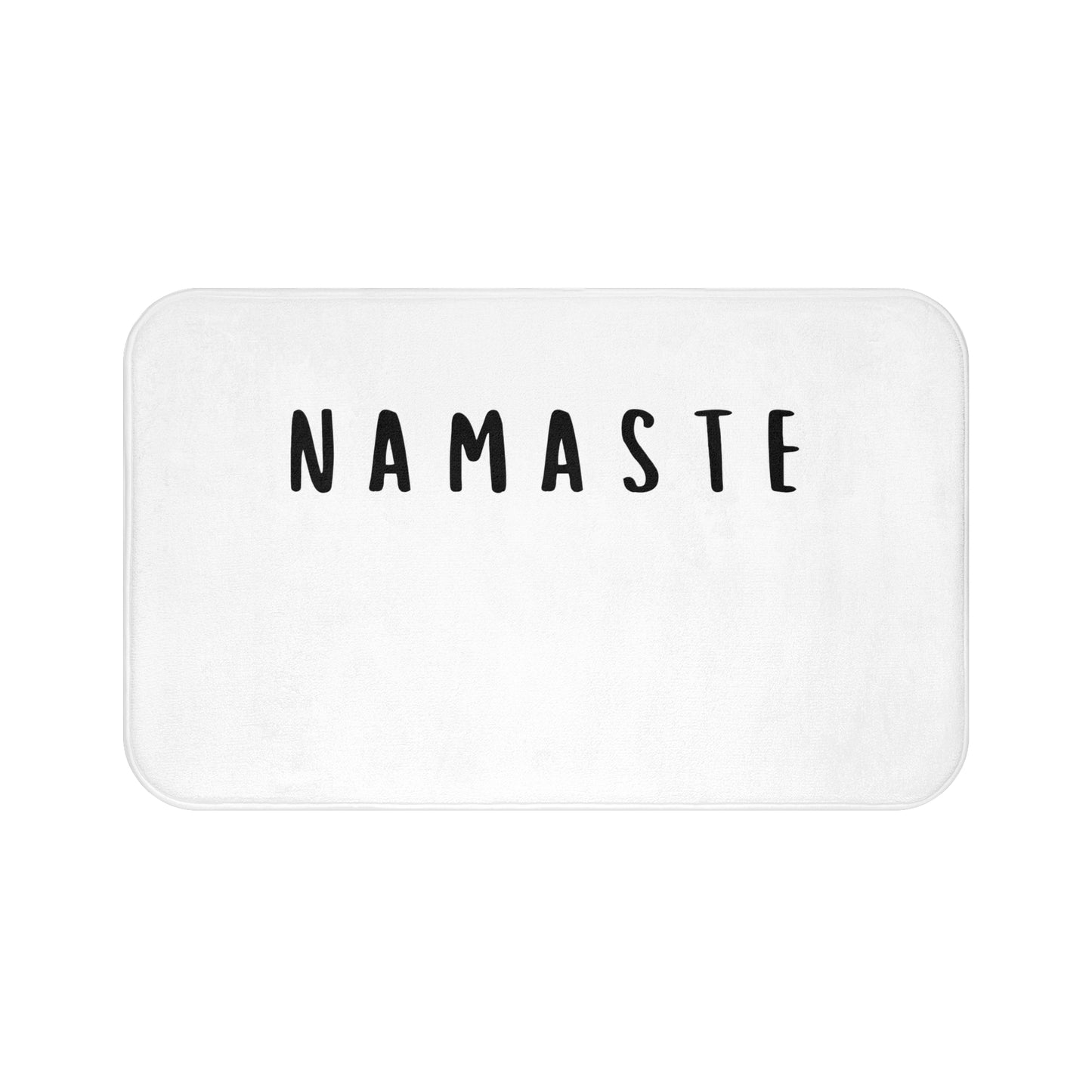 NAMASTE YOGA SPRUCH BEGRÜßUNG • Badvorleger Weiss / Fussmatte / Badteppich EXTRA Weich • 43 x 61 cm & 53 x 86 cm