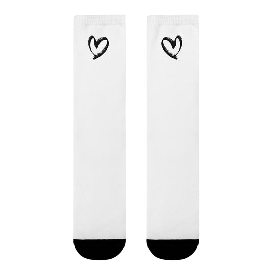HERZ HERZCHEN LOVE LIEBE LIEBESBOTSCHAFT • HAPPY SOCKS Crew Socken Weiß mit Motiv