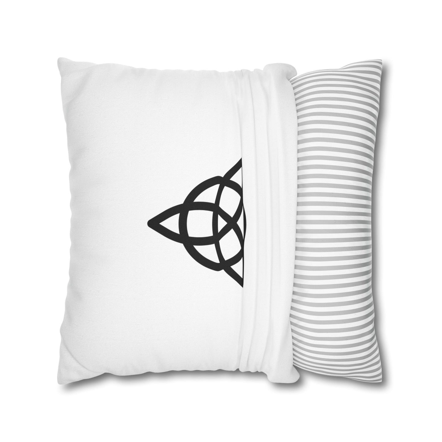 TRIQUETRA KELTISCHER KNOTEN • WIKINGER • Deko Kissenbezug Quadratisch Weiß