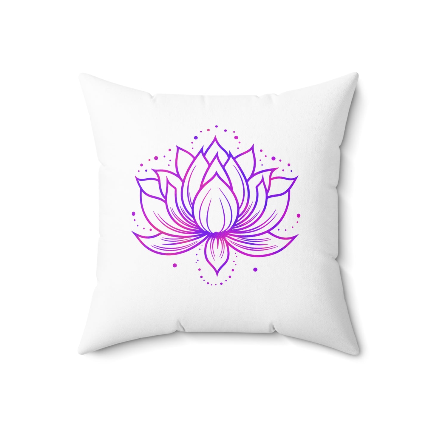 LOTUSBLÜTE PINK VIOLET LILA • Deko Kissen mit Reißverschluss Quadratisch Weiss - YOGA SANTA