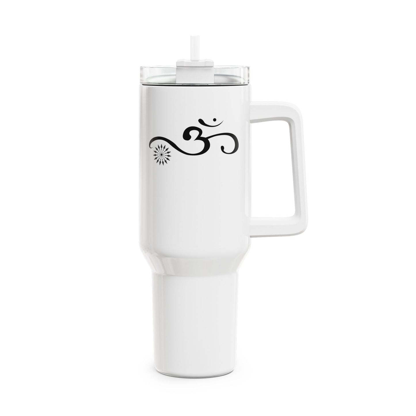 OHM ZEICHEN OM SPIRITUELL • Tumbler mit Henkel & Strohhalm • XXL Reisebecher 1,2L - YOGA SANTA