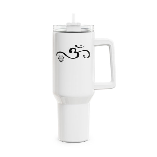 OHM ZEICHEN OM SPIRITUELL • Tumbler mit Henkel & Strohhalm • XXL Reisebecher 1,2L - YOGA SANTA