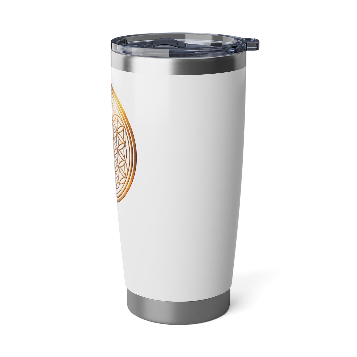 BLUME DES LEBENS • Goldoptik • Thermo-Reisebecher XL • 590 ml • Tumbler Weiß Vagabond