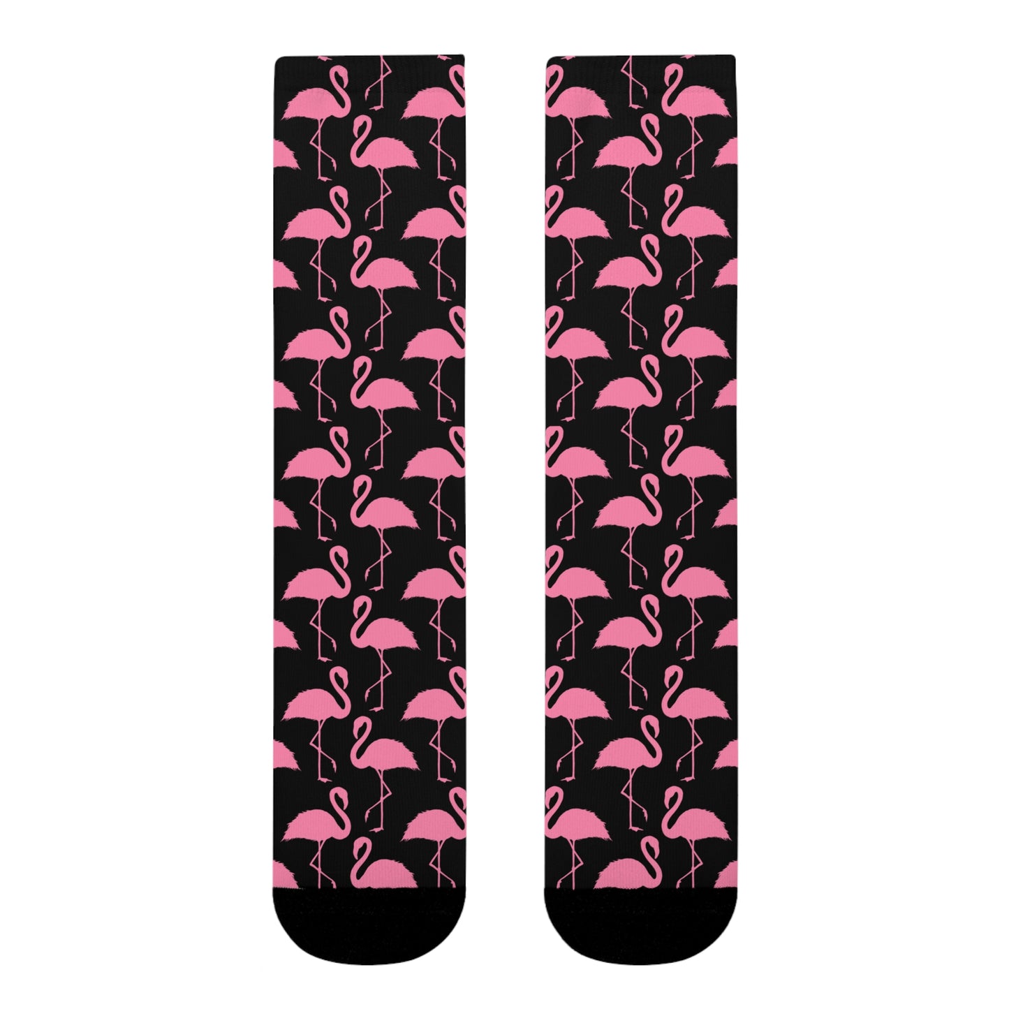 FLAMINGO VOGEL PINK ROSA LUSTIG WITZIGE • HAPPY SOCKS Crew Socken Schwarz mit Motiv