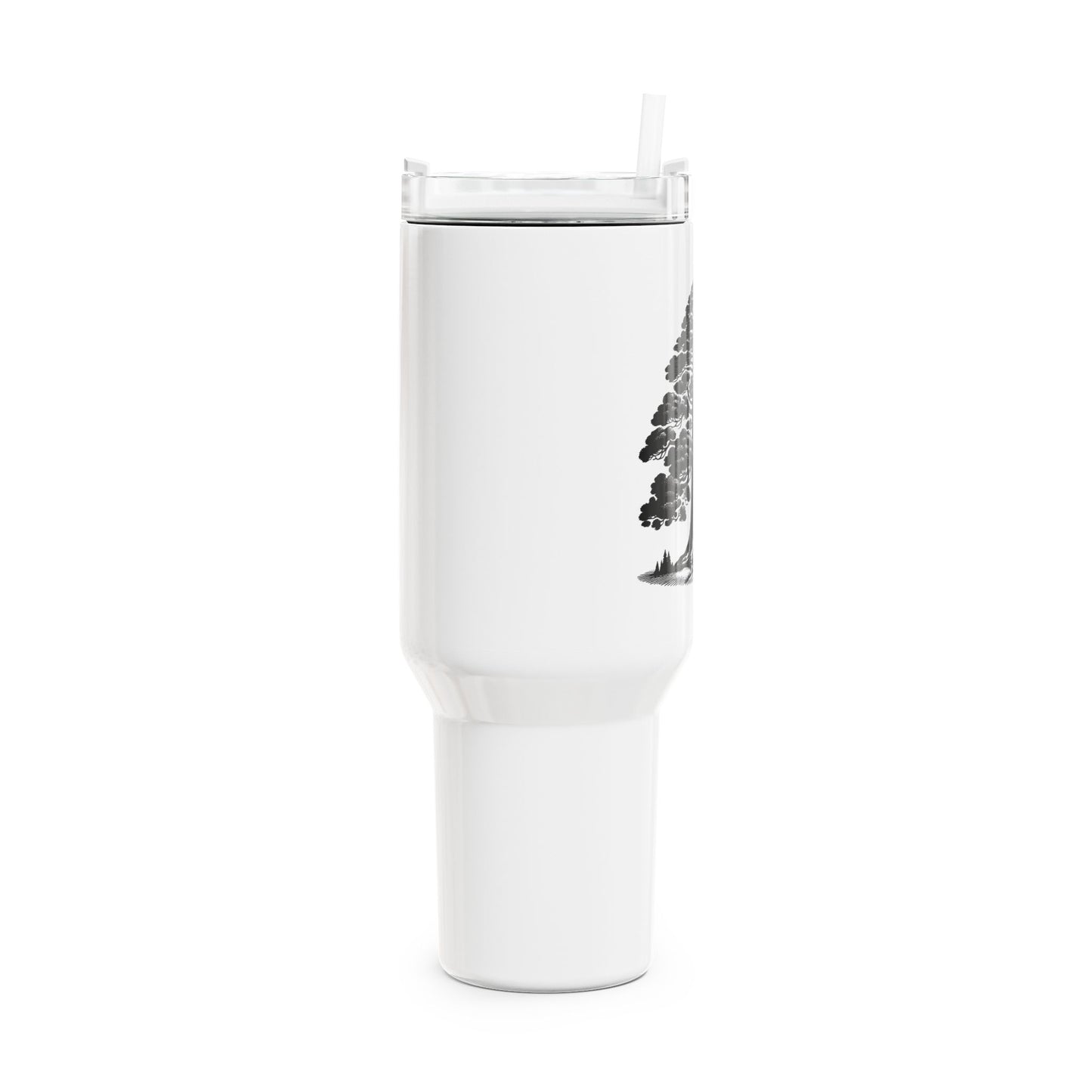 BAUM ZEICHNUNG ÄSTHETISCH • Tumbler mit Henkel & Strohhalm • XXL Reisebecher 1,2L