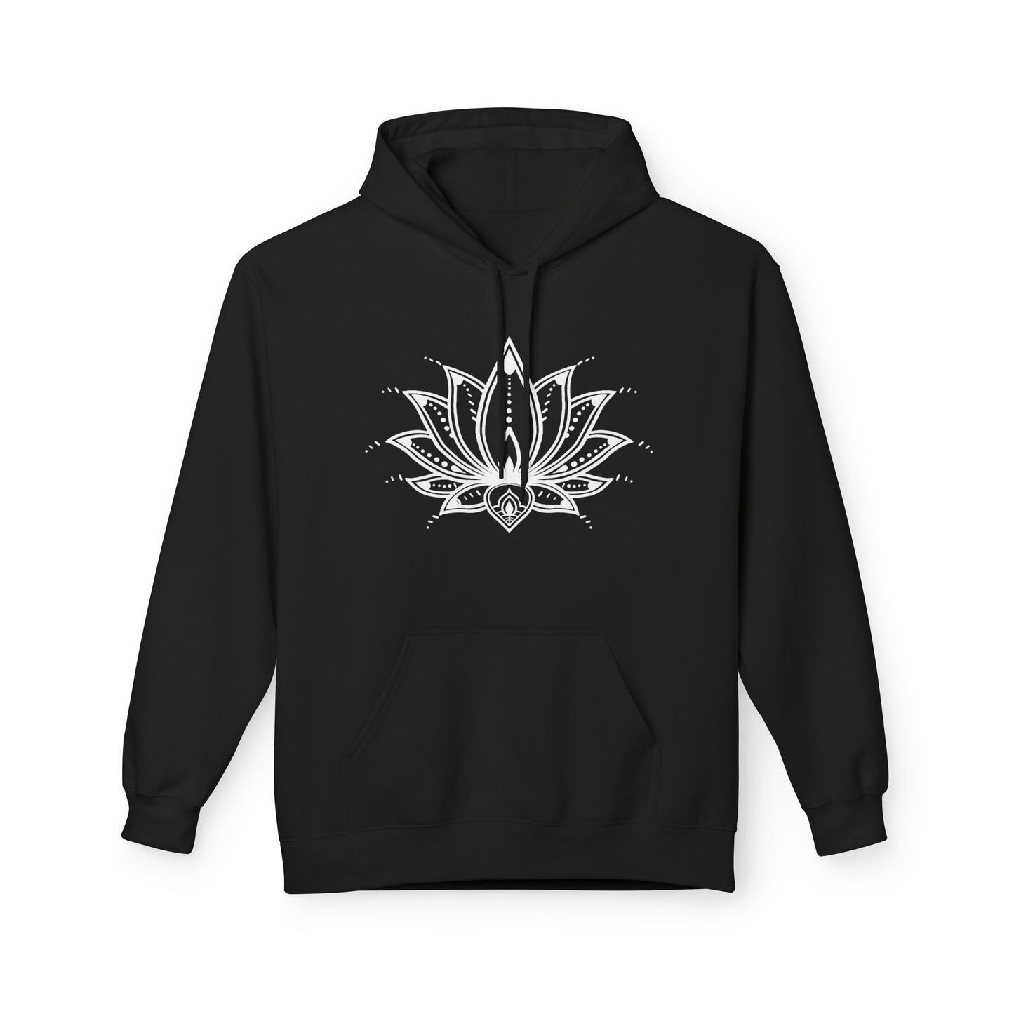 LOTUSBLUMEN ZEICHNUNG • Blumenmotiv Yoga Fitness Hoodie für Damen & Herren Kuschelpullover • Baumwolle 🌿