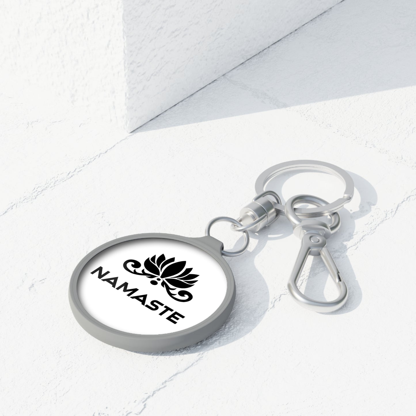 NAMASTE LOTUS SYMBOL • Edler Luxus Schlüsselanhänger mit Karabiner für Frauen & Männer