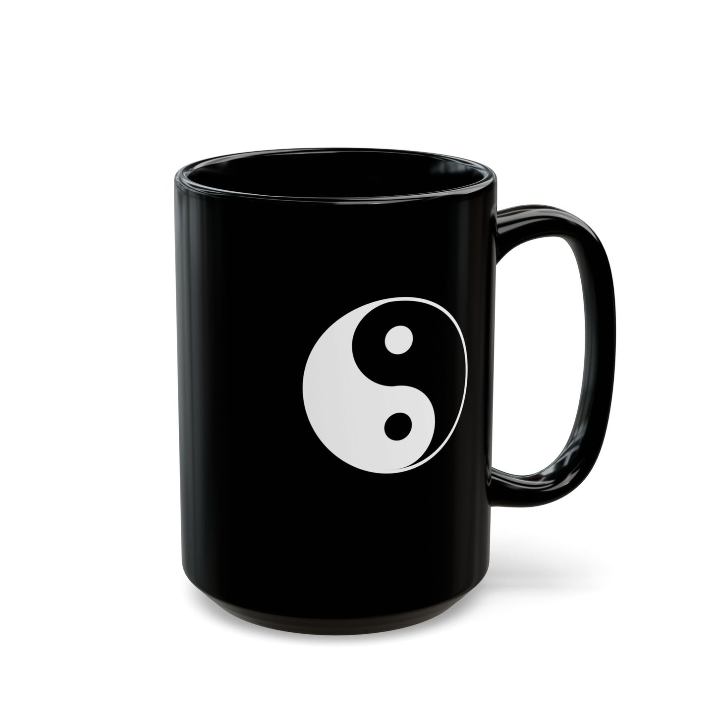 YING YANG • Spirituelles Motiv • 440ml XXL Kaffeebecher Schwarz - YOGA SANTA