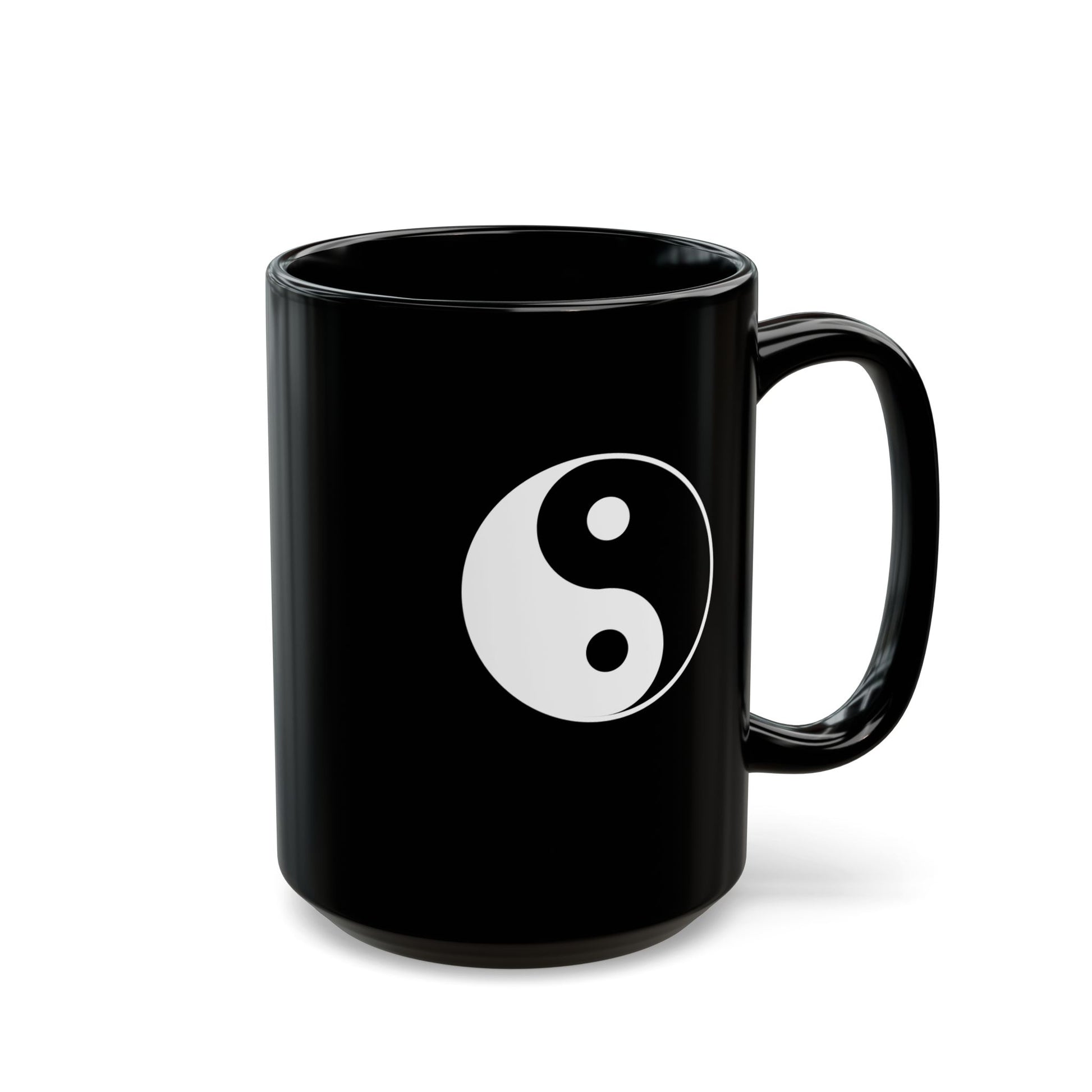 YING YANG • Spirituelles Motiv • 440ml XXL Kaffeebecher Schwarz - YOGA SANTA