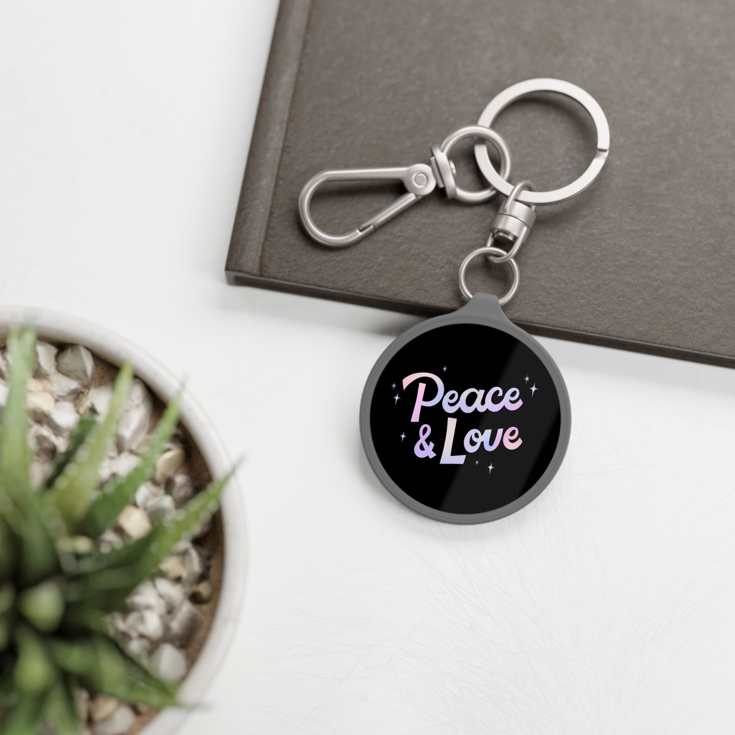 PEACE LOVE - Hippie Boho Style • Edler Luxus Schlüsselanhänger mit Karabiner für Frauen & Männer