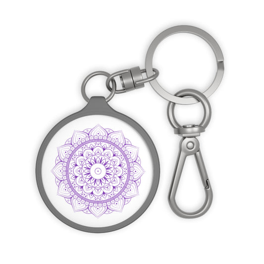 MANDA BLUME FLIEDER VIOLETT • Edler Luxus Schlüsselanhänger mit Karabiner für Frauen & Männer