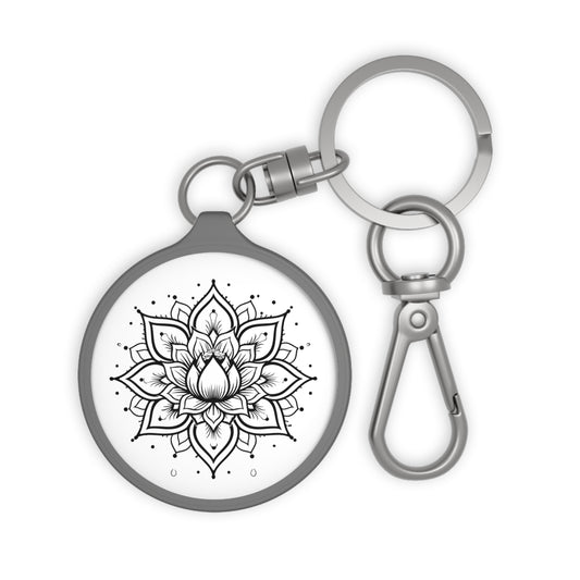 LOTUSBLÜTE MANDALA • Edler Luxus Schlüsselanhänger mit Karabiner für Frauen & Männer