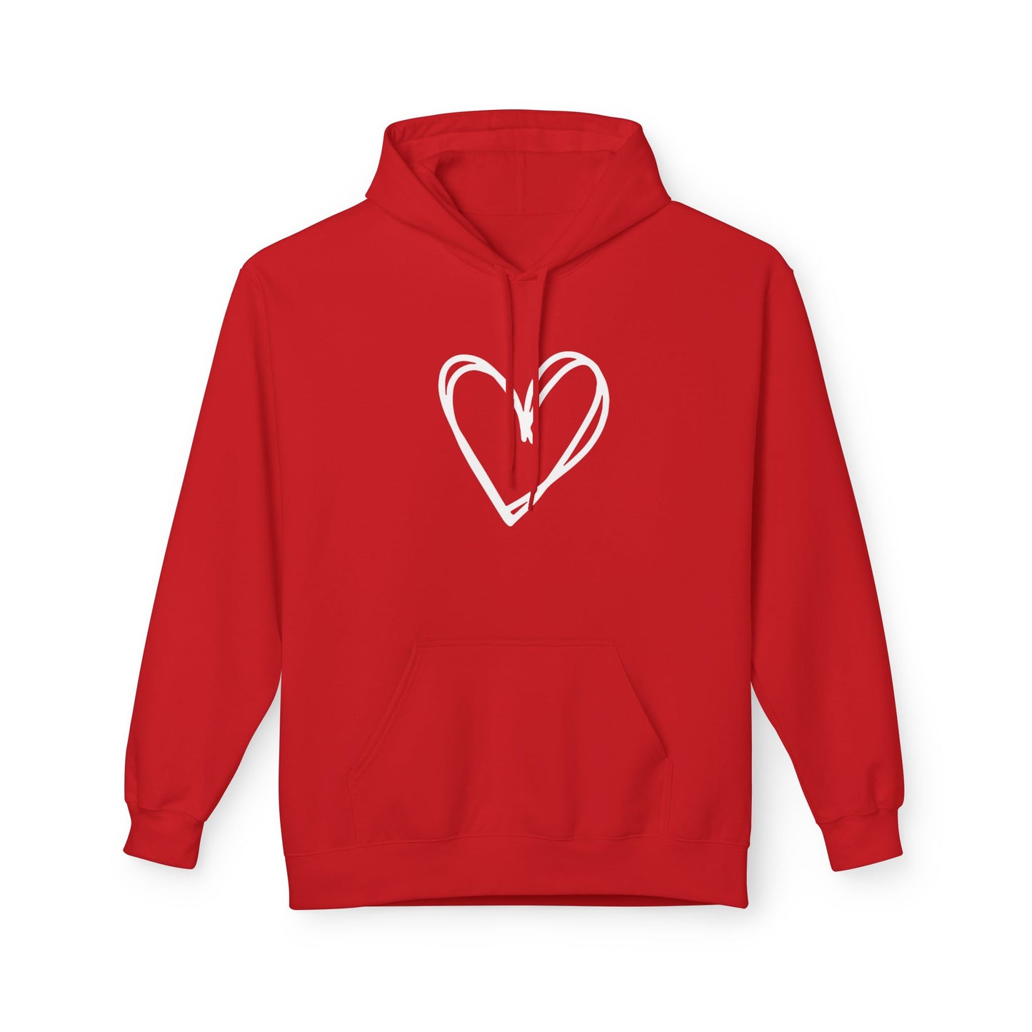 HERZ BILD HERZCHEN ZEICHNUNG NIEDLICH SÜß • Fleece Hoodie Kuschelweich für Damen & Herren • Baumwolle 🌿