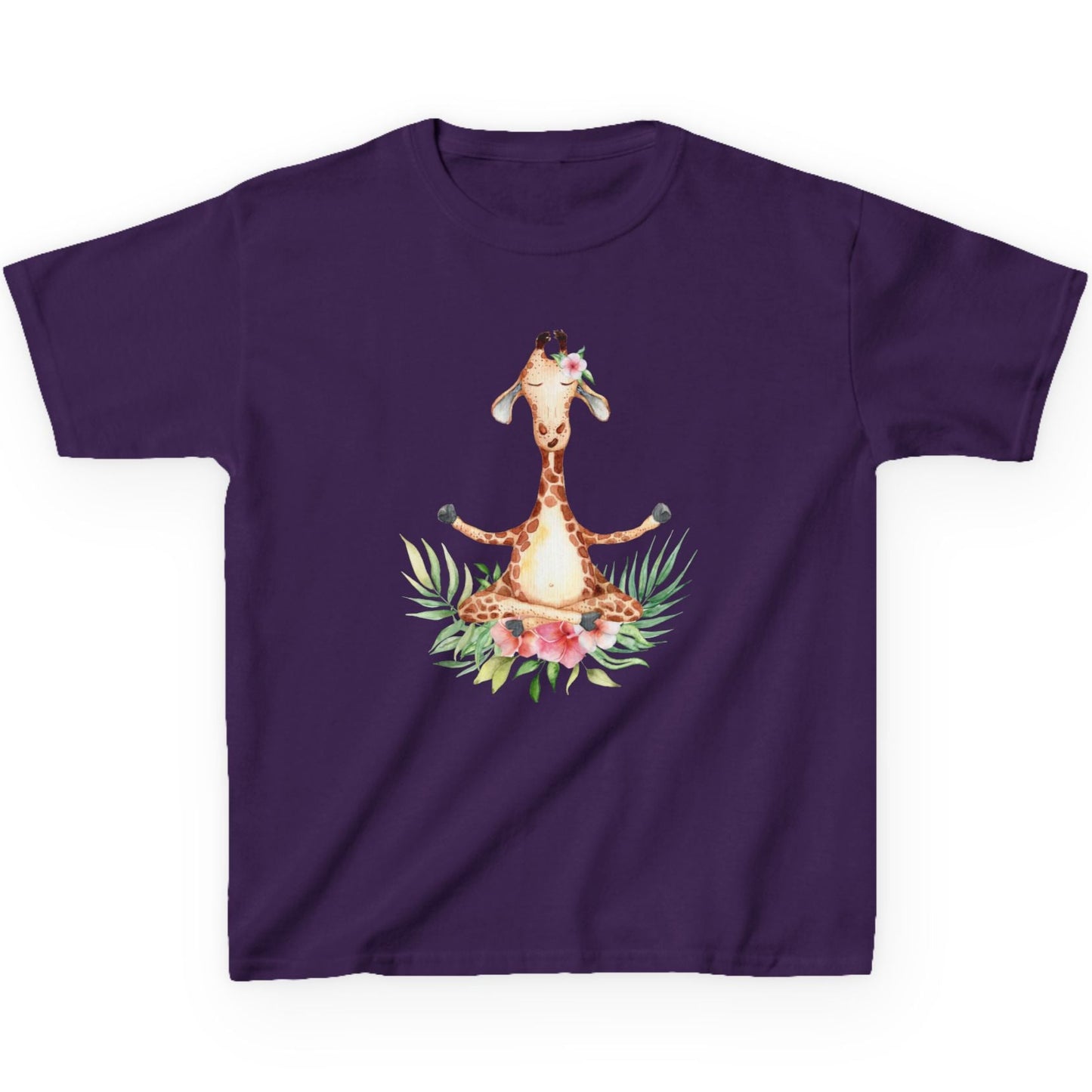 GIRAFFE MEDITATION YOGATIER Comic Blumen • Oversize Kinder T-Shirt Mädchen Jungen • BIO Baumwolle 🌿