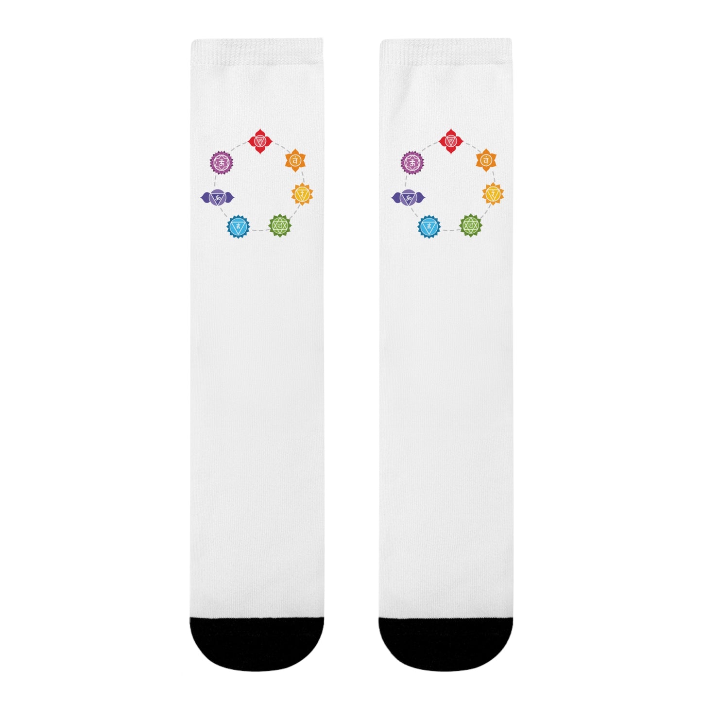 CHAKREN IN FLORALEN BLUMEBLÜTEN  • Spirituelle Socken Weiß mit buntem Motiv • Geburtstagsgeschenkidee