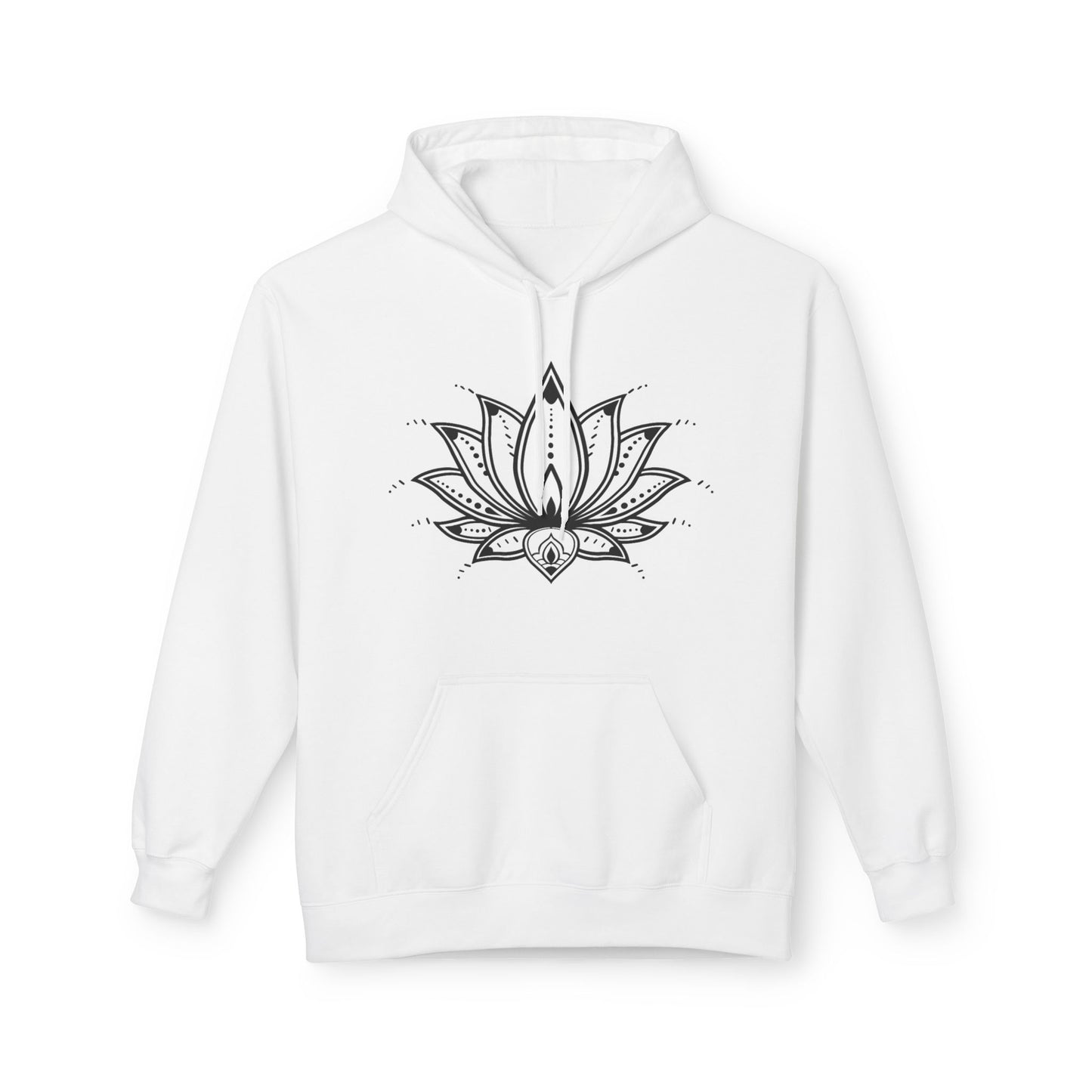 LOTUSBLUMEN ZEICHNUNG • Blumenmotiv Yoga Fitness Hoodie für Damen & Herren Kuschelpullover • Baumwolle 🌿