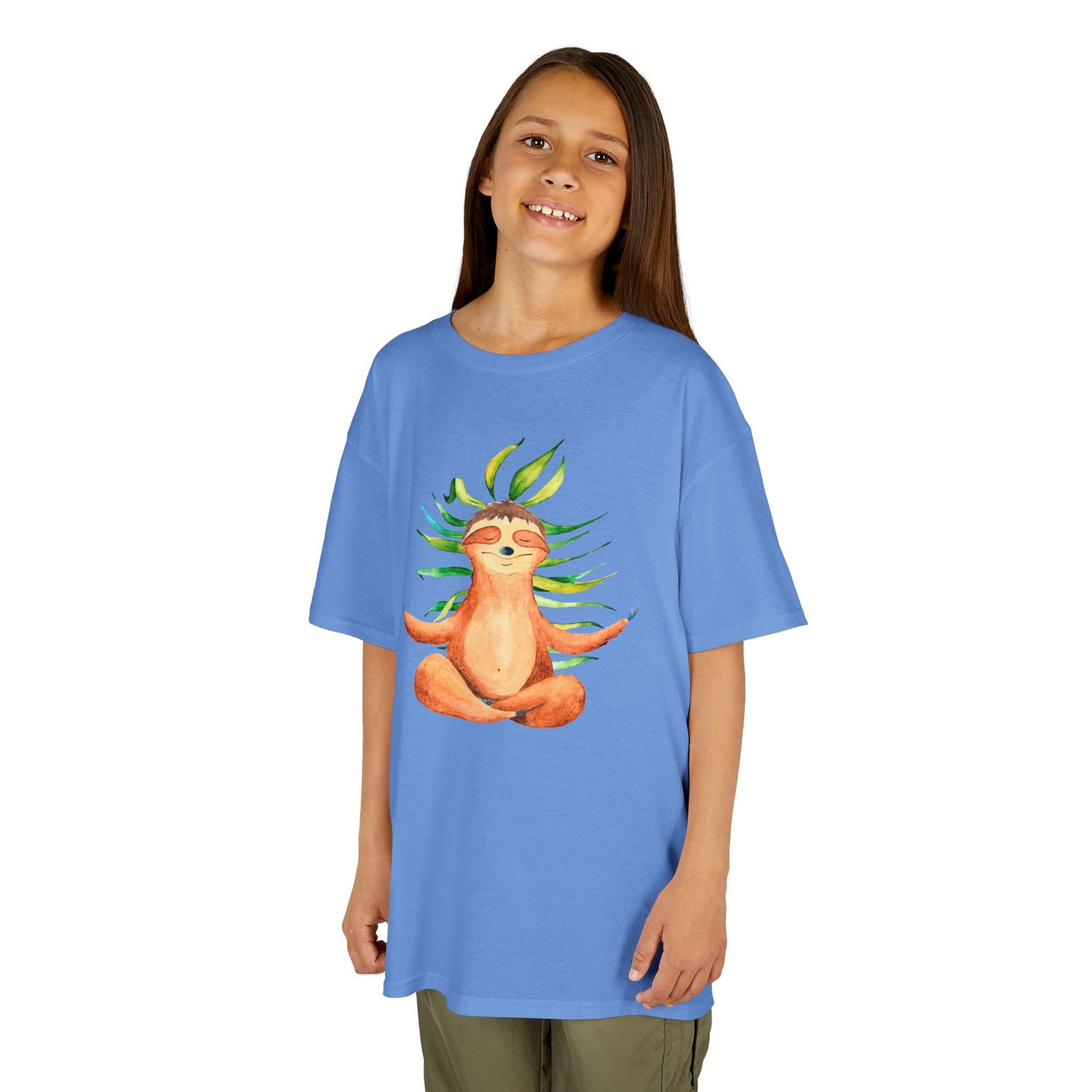 FAULTIER SLOT NIEDLICH SÜß MEDITATION YOGA • Kinder Oversize T-Shirt für Mädchen & Jungen (7–16 Jahre) • BIO Baumwolle 🌿
