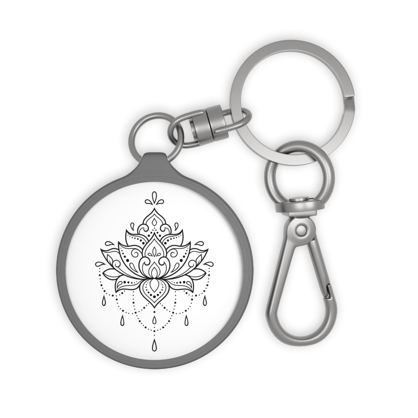 LOTUS BLUME SCHÖNE LOTUSBLÜTE • Edler Luxus Schlüsselanhänger mit Karabiner für Frauen & Männer