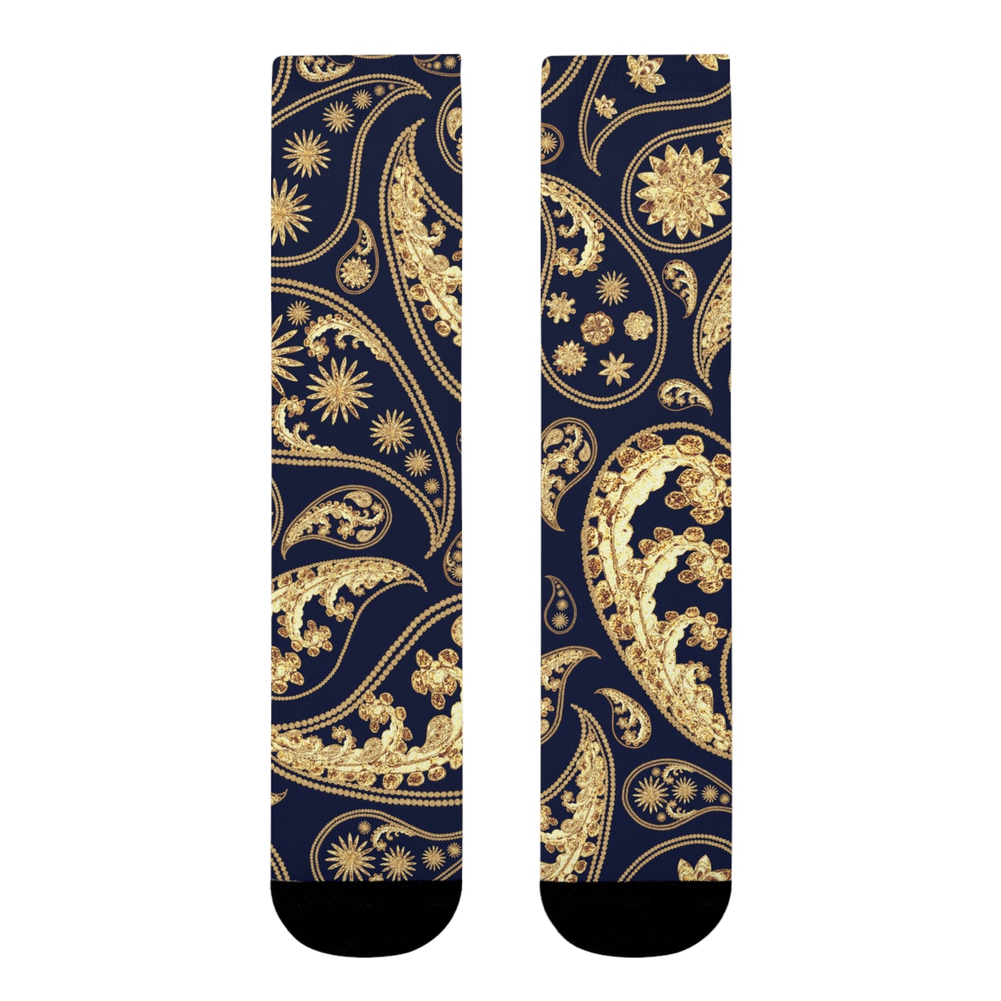 PAISLEY MUSTER LUXURIÖS ELEGANT GOLDOPTIK • HAPPY SOCKS Crew Socken Goldoptik mit Motiv
