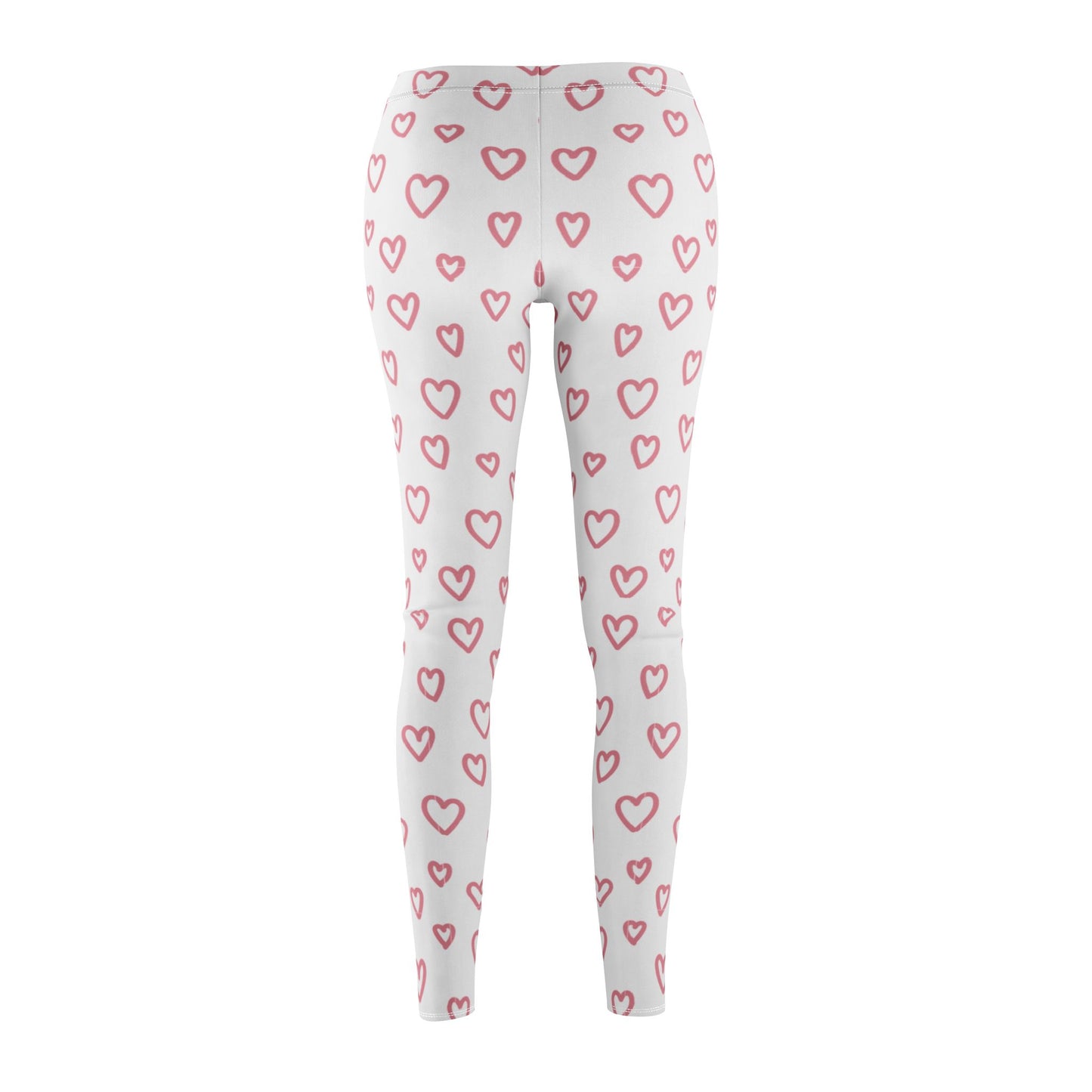 Herz Print Leggings mit Herzchen Bild • Extravagante Damen Leggins Schwarz • Beste Leggings für Sport & Freizeit