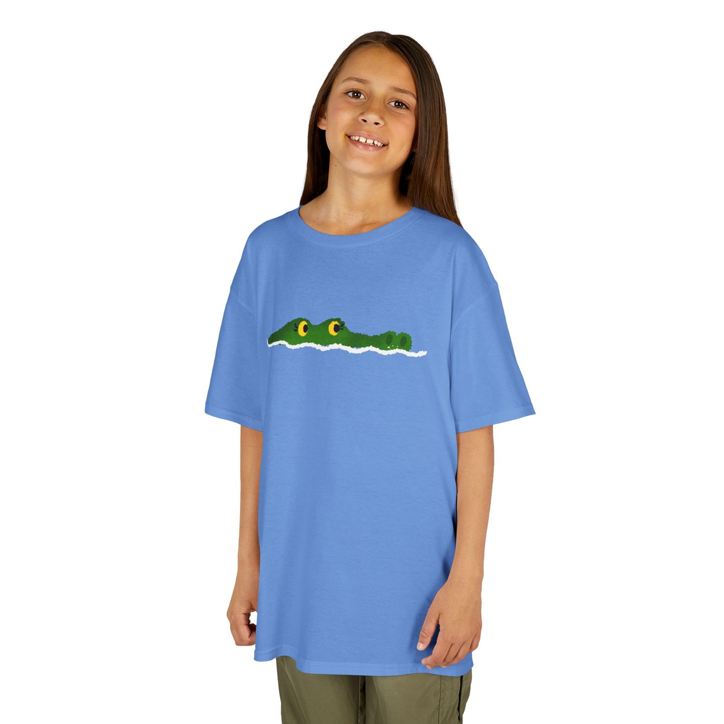 KROKODIL IM WASSER - Tiermotiv Comic LUSTIG• Kinder Oversize T-Shirt für Mädchen & Jungen (7–16 Jahre) • BIO Baumwolle 🌿