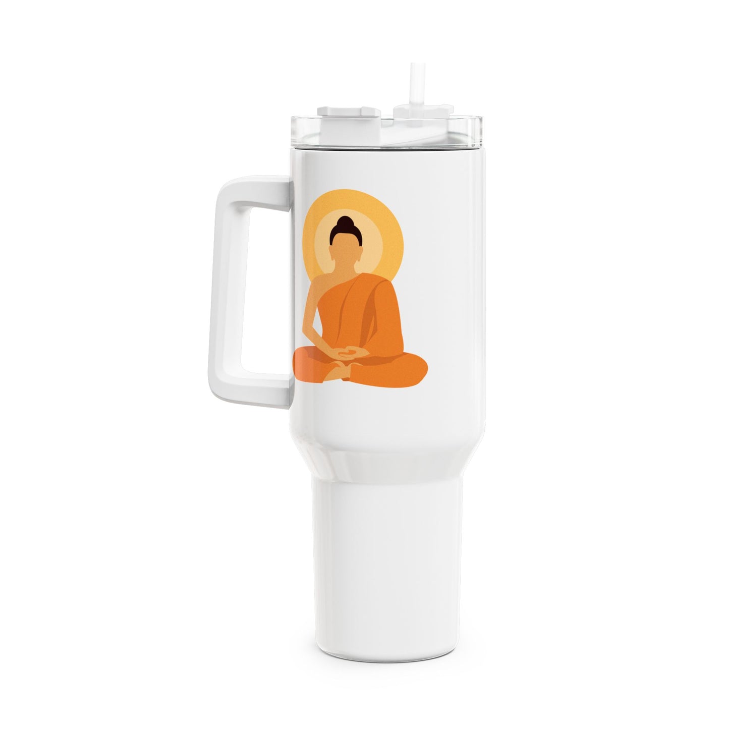 BUDDHA YOGA MEDITATION SONNENAUFGANG • Tumbler mit Henkel & Strohhalm • XXL Reisebecher 1,2L