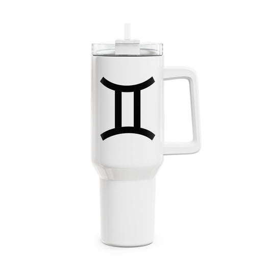 ZWILLINGE GEMINI Symbol Sternzeichen Tierkreiszeichen • Tumbler mit Henkel & Strohhalm • XXL Reisebecher 1,2L - YOGA SANTA