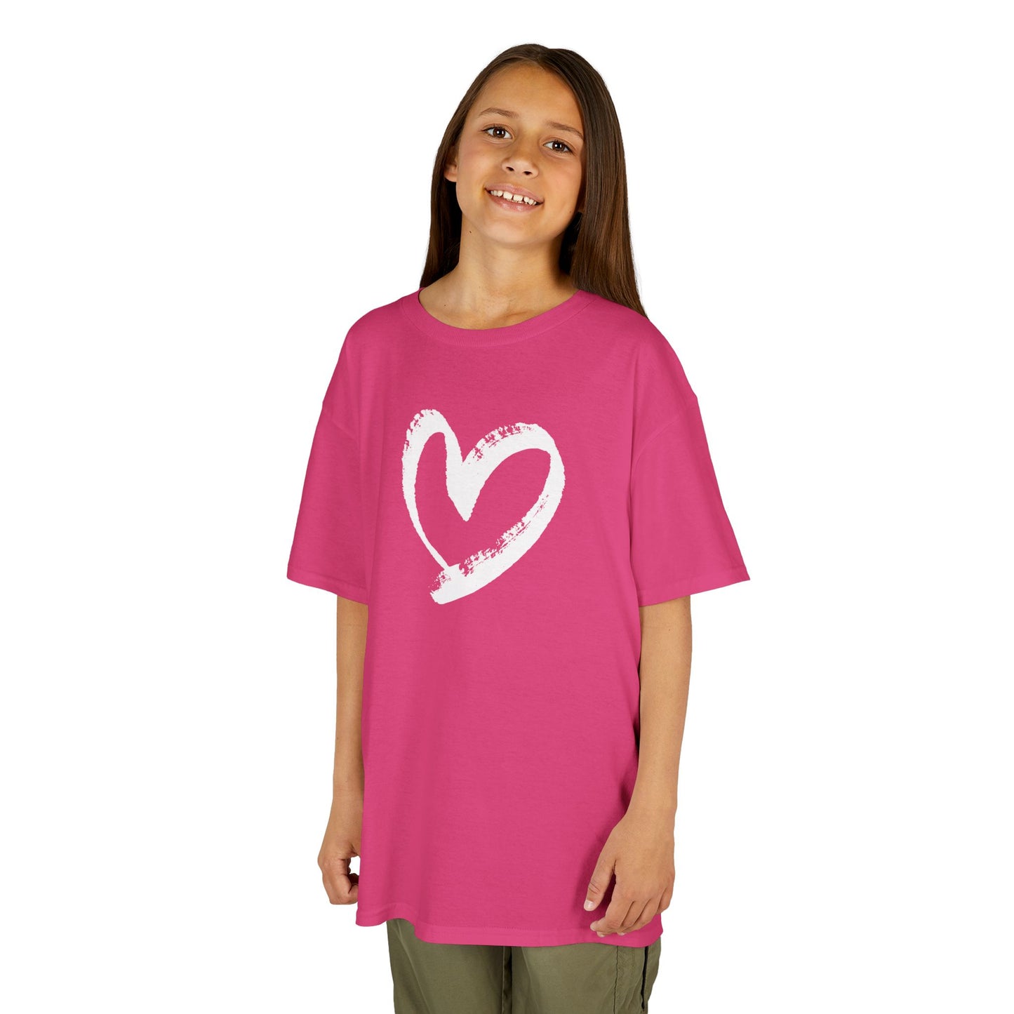 HERZ BILD LOVE MOTIV LIEBE HERZCHEN HANDGEZEICHNET • Oversize Kinder T-Shirt Mädchen Jungen  • BIO Baumwolle 🌿