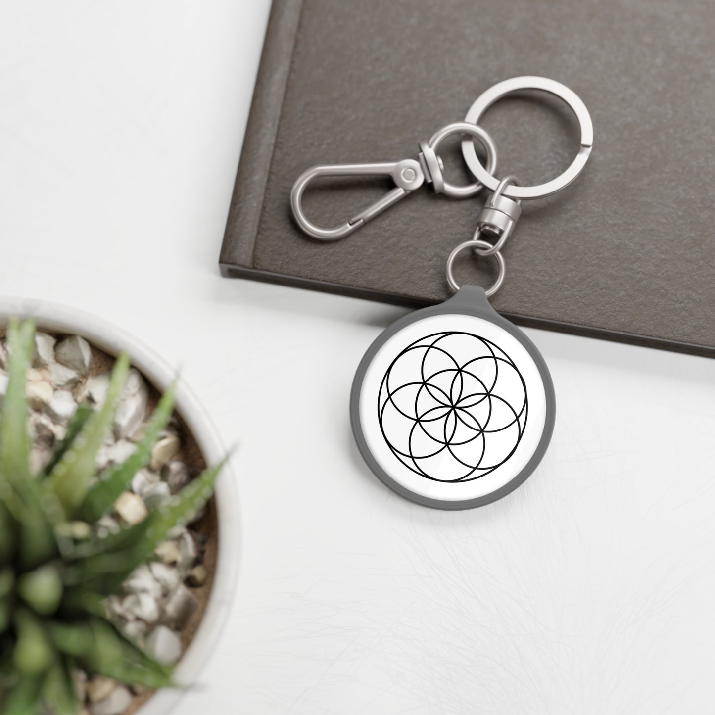 SEED OF LIFE - Samen des Lebens • Heilige Geometrie • Edler Luxus Schlüsselanhänger mit Karabiner für Frauen & Männer