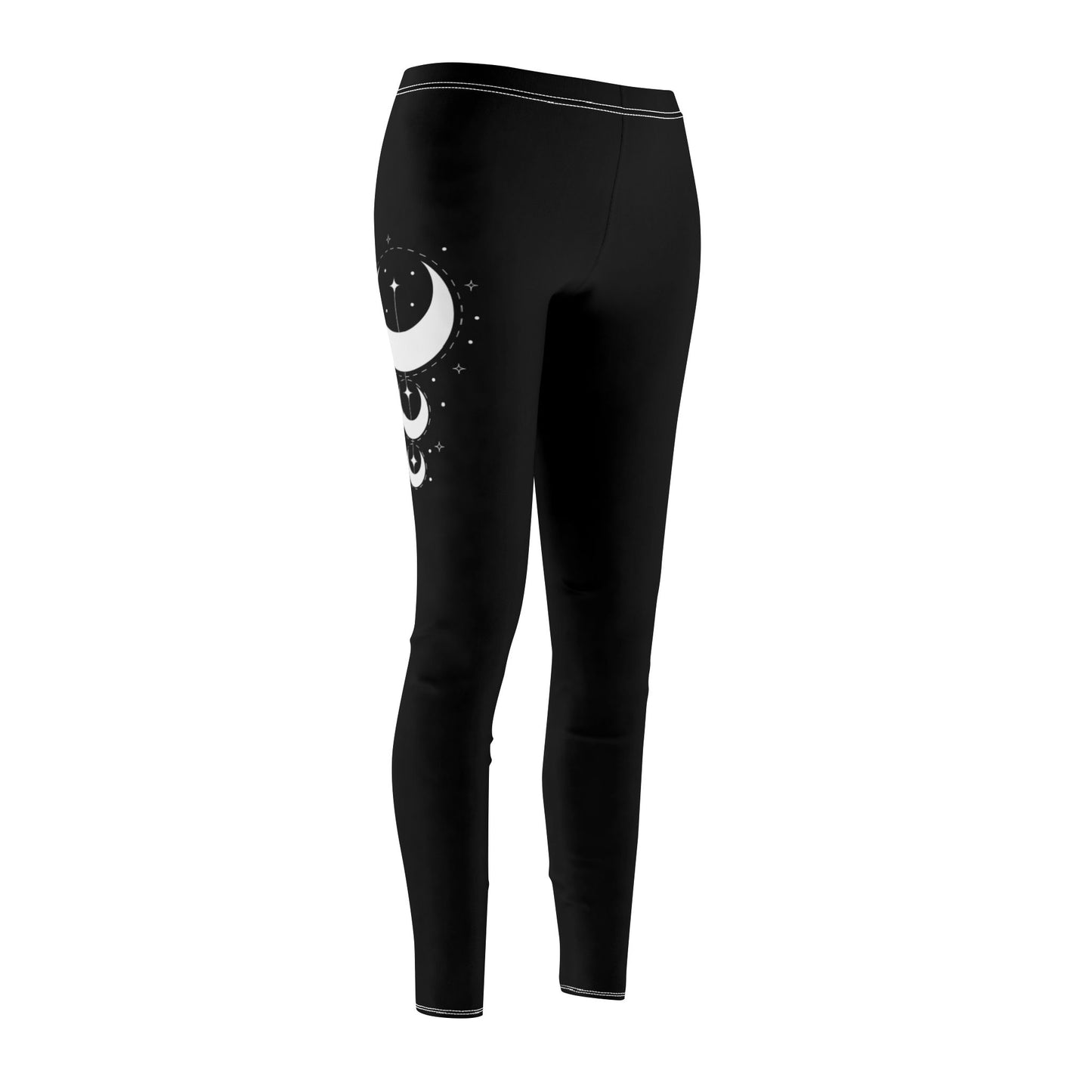 MONDSICHELN & STERNE • Sternenhimmel Damen Leggins Elegant Schwarz • Beste Leggings für Sport & Freizeit