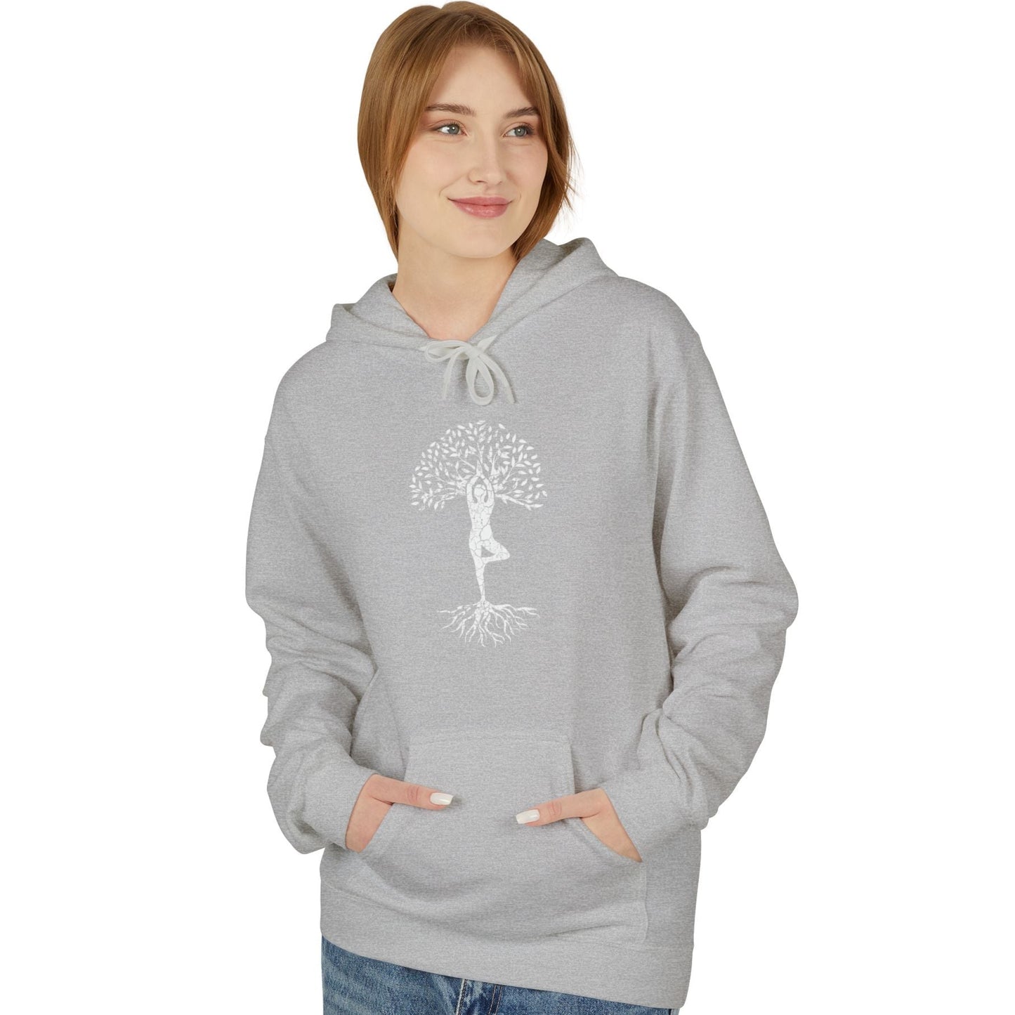 BAUM DES LEBENS ASANA YOGA POSE FIGUR • Kuschelweicher Hoodie für Damen & Herren • Baumwolle 🌿