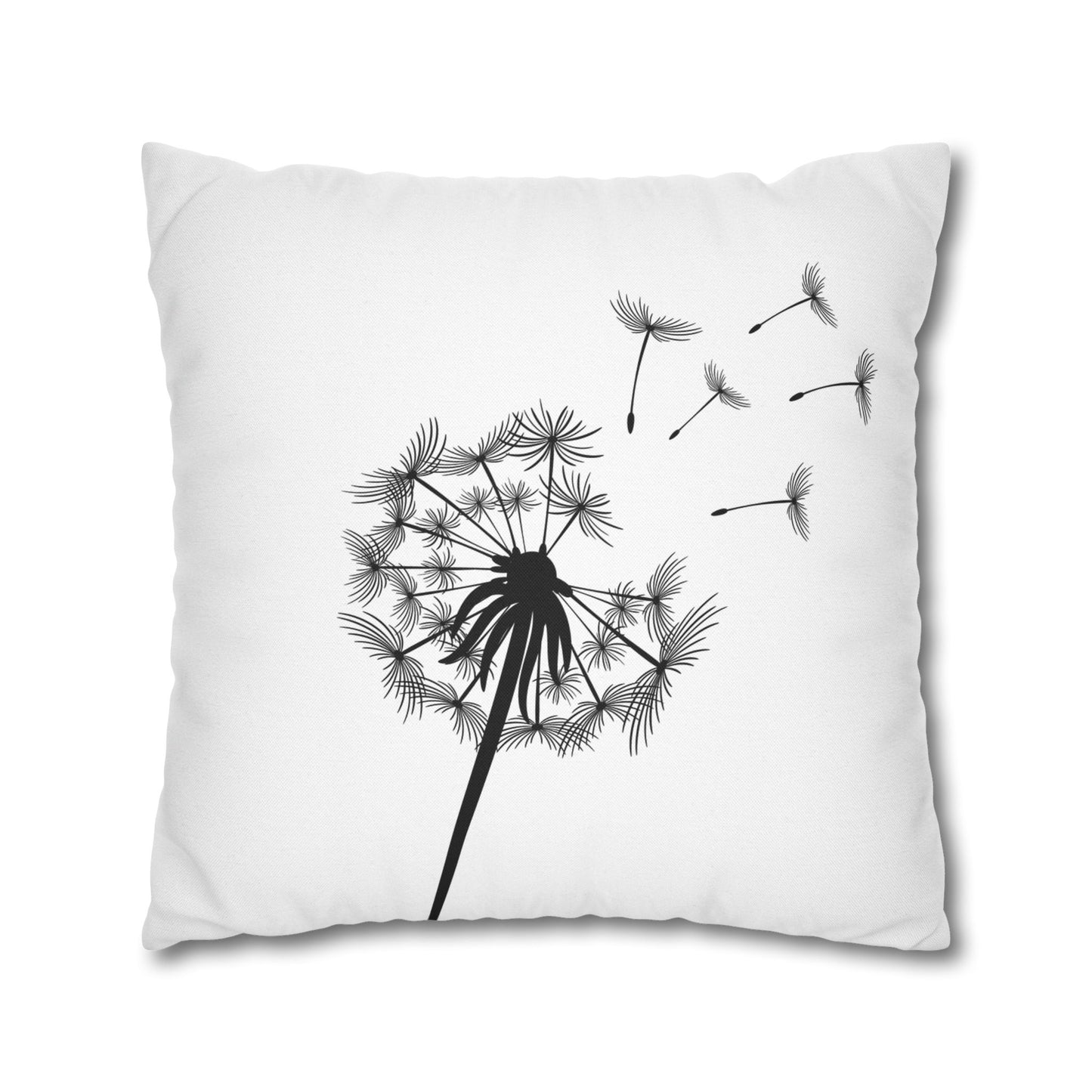 PUSTEBLUME BLUMENMOTIV • Deko Kissenbezug mit Reißverschluss Quadratisch Weiß