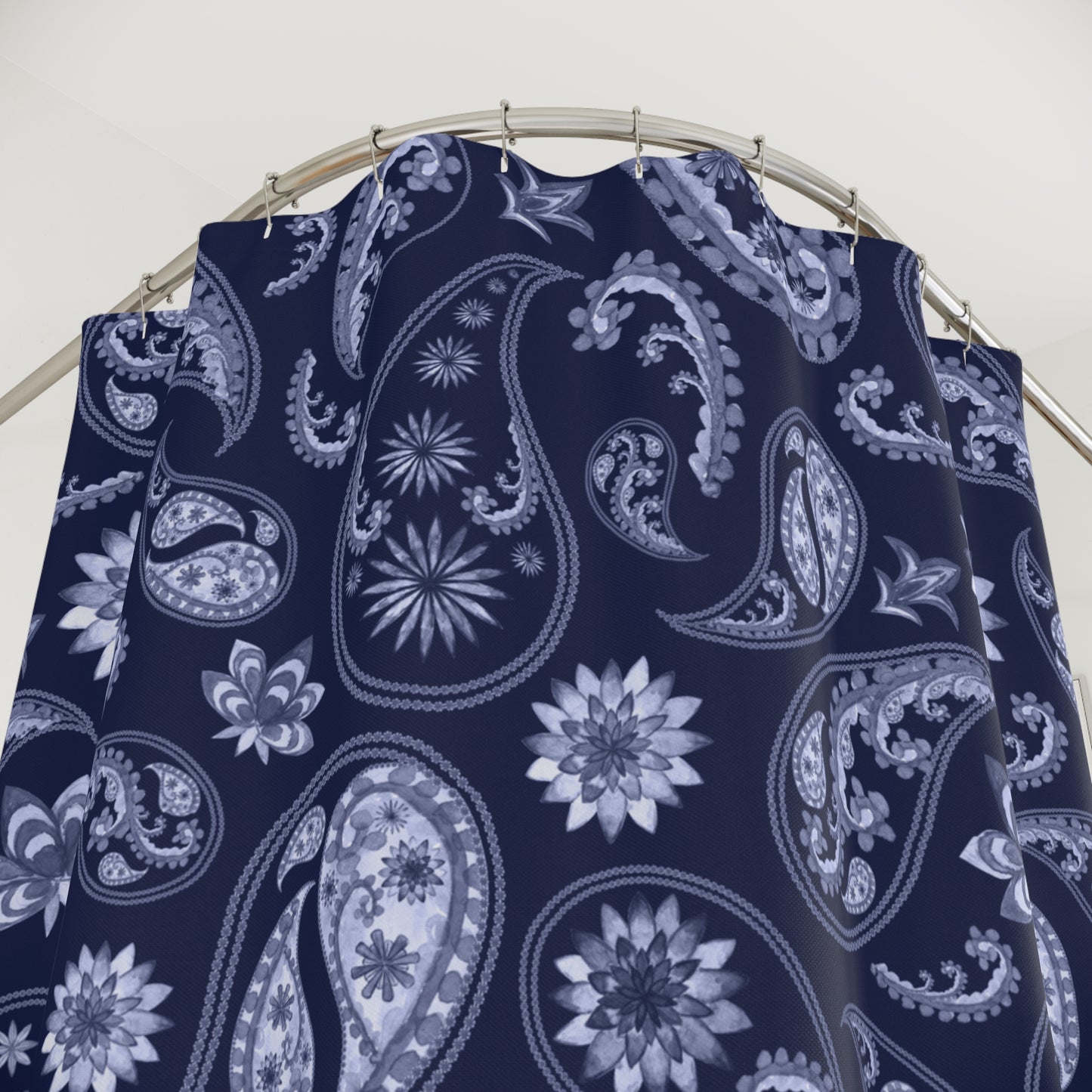 PAISLEY MUSTER FRANZÖSISCHES BLUMENMUSTER 420 • Duschvorhang 180x200 cm Weiss