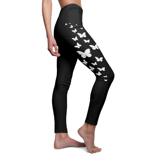 SCHMETTERLINGE TIERMOTIV • Ästhetische Damen Leggins Schwarz • Beste Leggings für Sport & Freizeit