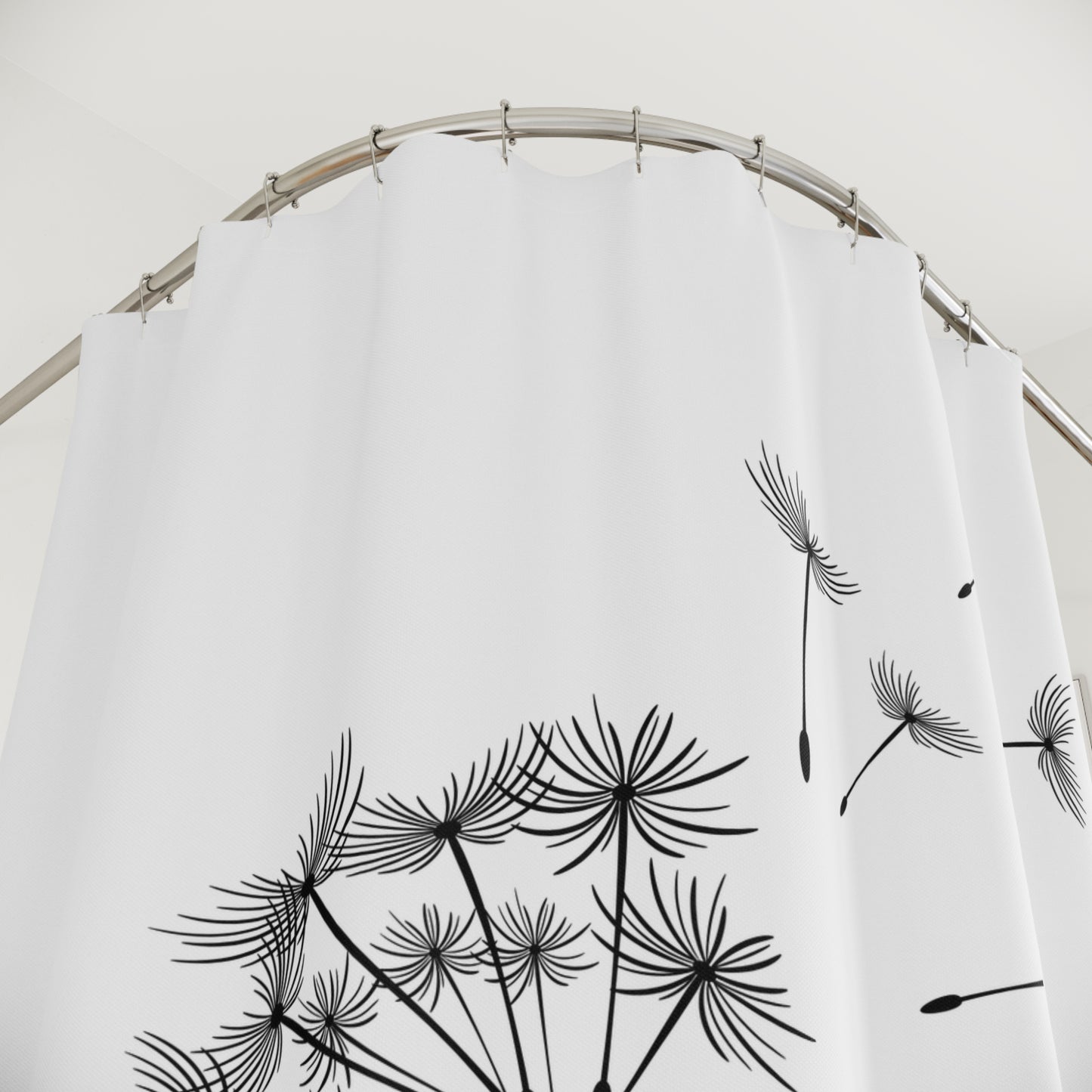 PUSTEBLUME ÄSTHETISCH • Hochwertiger, Schöner Duschvorhang 180x200 cm Weiss