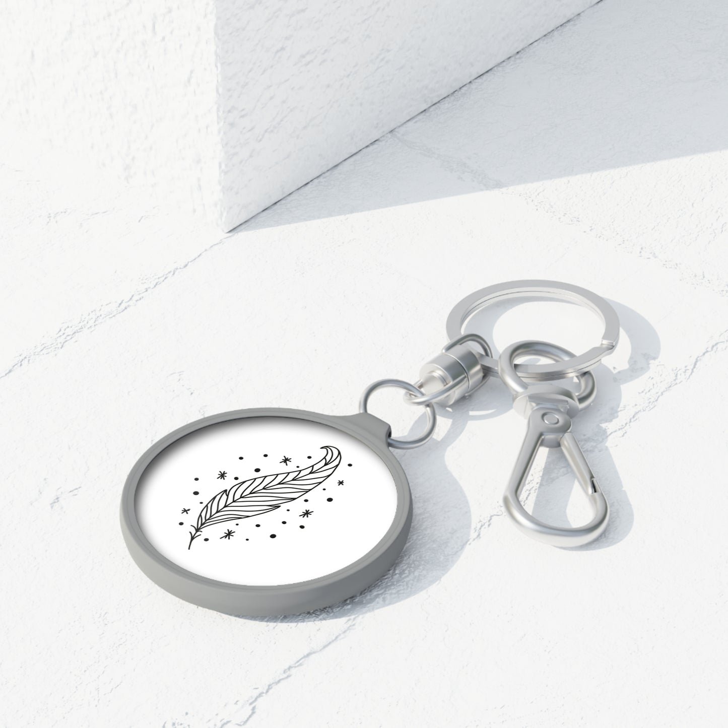 FEDER STERNE - INDIANER SYMBOL - SPIRITUELL • Edler Luxus Schlüsselanhänger mit Karabiner für Frauen & Männer